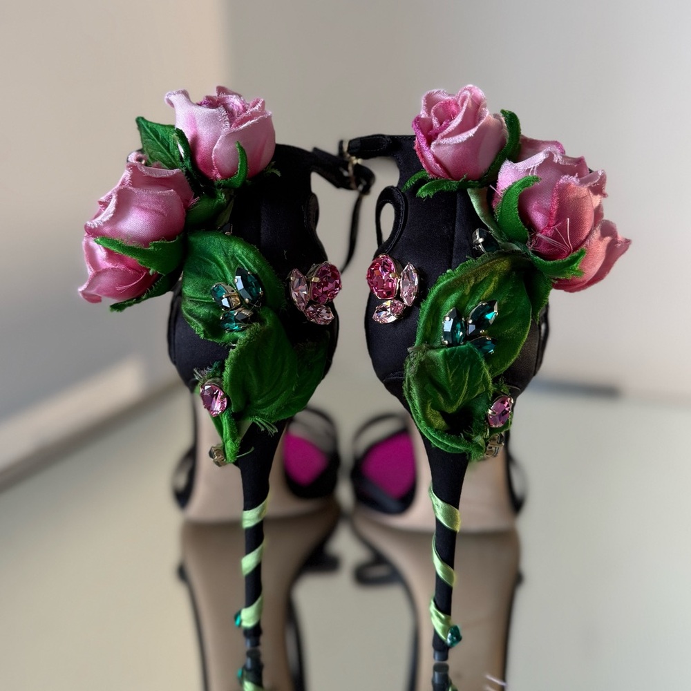 New DOLCE & GABBANA Rose Keira Sandals 40 - Picture 8 of 13